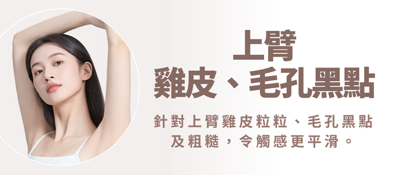 【上臂】雞皮粒粒及毛孔黑點改善